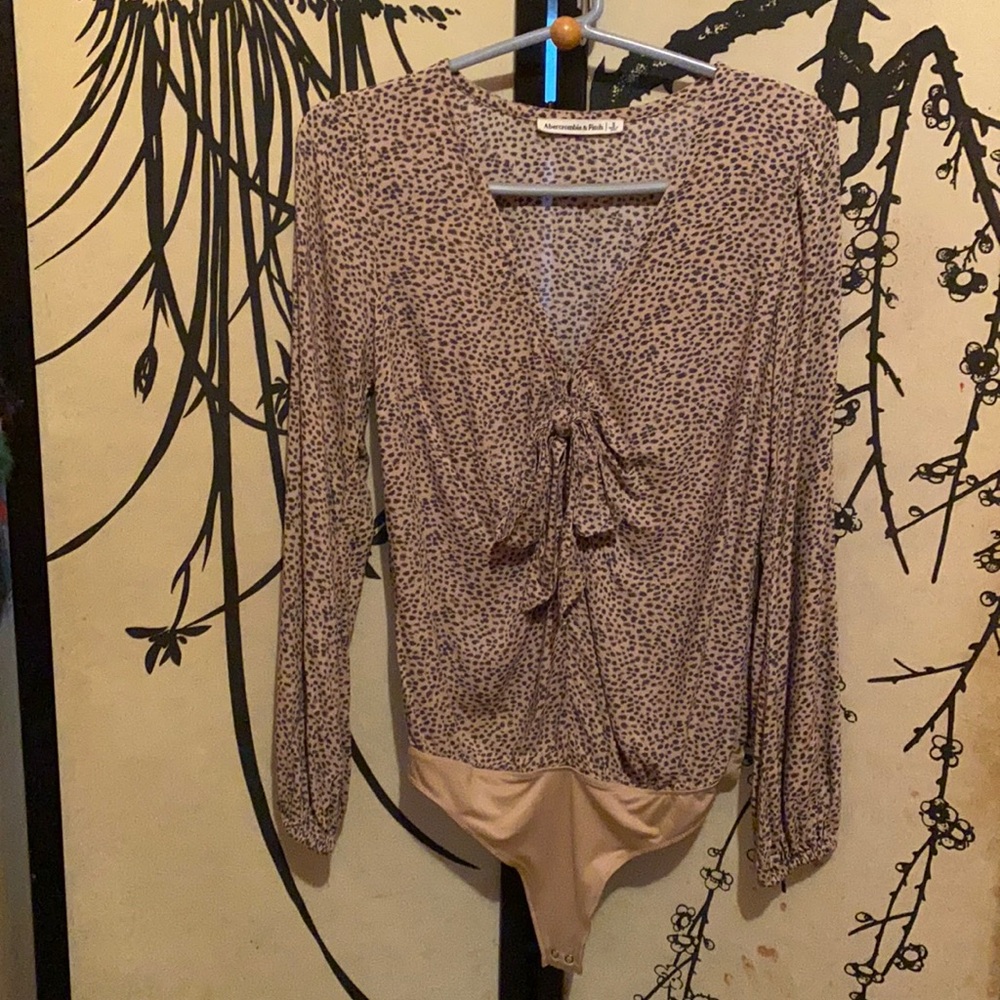 Abercrombie & Fitch Women’s Beige Brown Leopard Print Bodysuit Boho